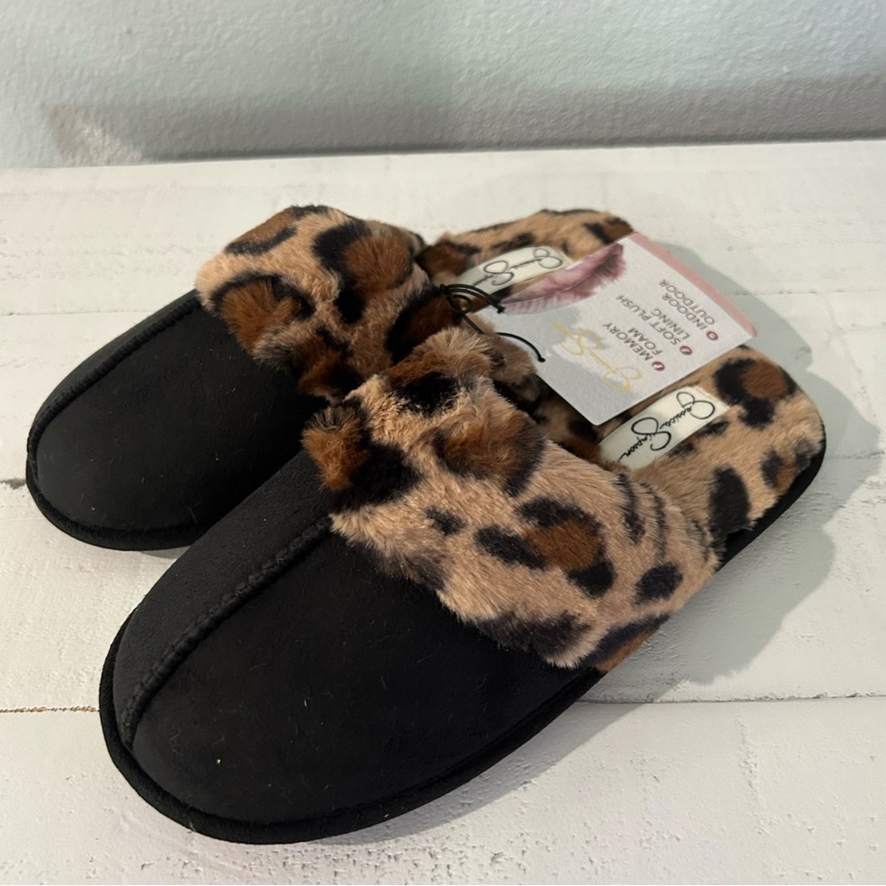 Jessica Simpson Womens Micro-Suede Scuff Slipper - Black and Brown - Picture 6 of 11